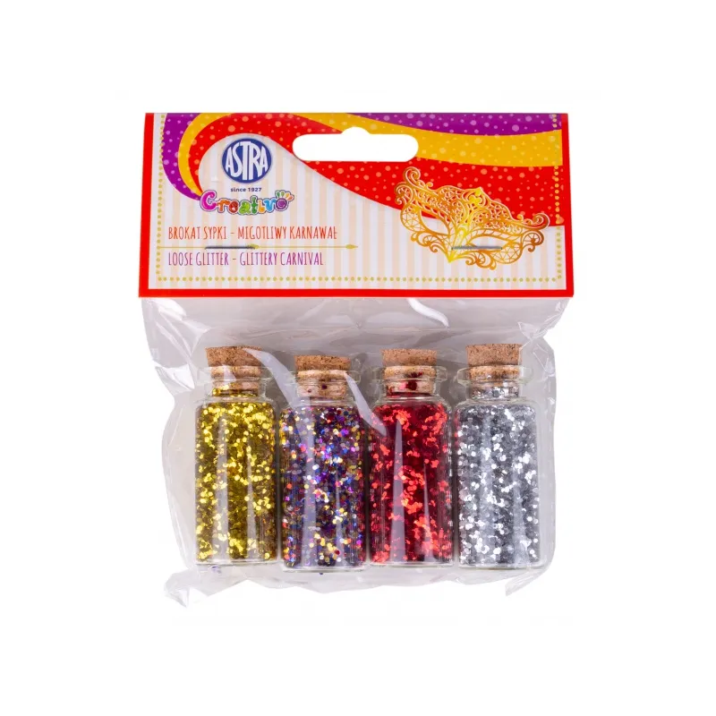 Sypké trblietky / brokát v sklenených dózičkách GLITTERY CARNIVAL, 4 x 5g, 335121005 Sypké trblietky / brokát v sklenených dózičkách GLITTERY CARNIVAL, 4 x 5g, 335121005