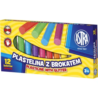 ASTRA Plastelína s trblietkami 12 farieb, 303107001 ASTRA Plastelína s trblietkami 12 farieb, 303107001