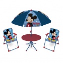 Kempingová súprava pre deti MICKEY MOUSE (WD13011) – stôl, stoličky a slnečník