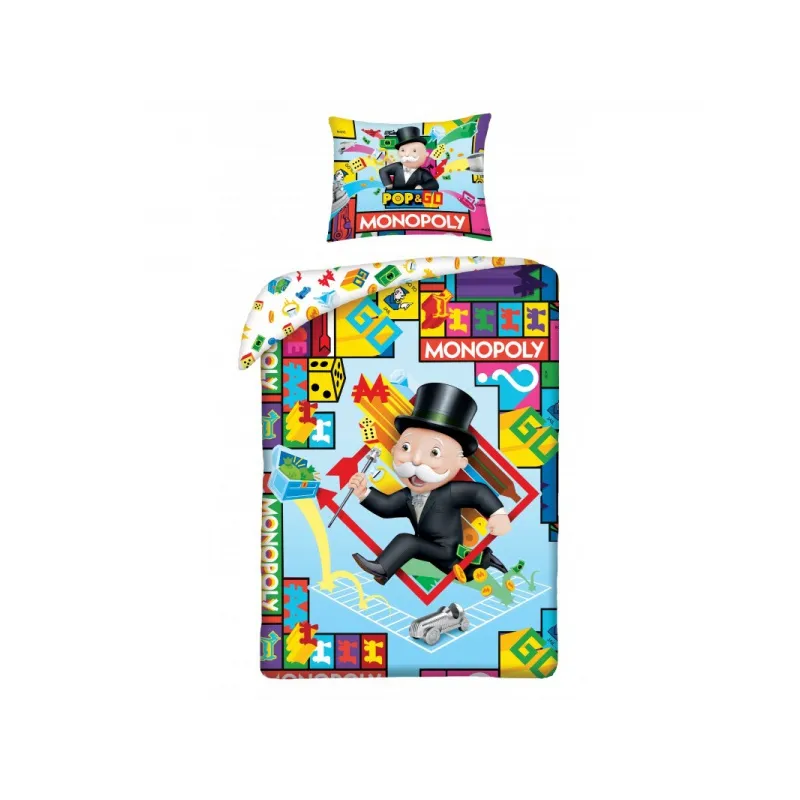 HALANTEX Bavlněné povlečení v sáčku MONOPOLY,140/200+70/90, MON-1103BL HALANTEX Bavlněné povlečení v sáčku MONOPOLY,140/200+70/90, MON-1103BL