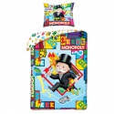 Bavlnené obliečky vo vrecúšku MONOPOLY,140/200+70/90, MON-1103BL