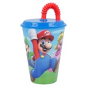 Plastový pohár s vrchnákom a slamkou SUPER MARIO 430ml, 21430