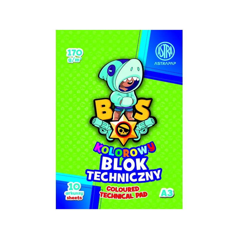 ASTRA barevné papíry A3, 10 listů, 170g/m2, mix motivů, 106021008
