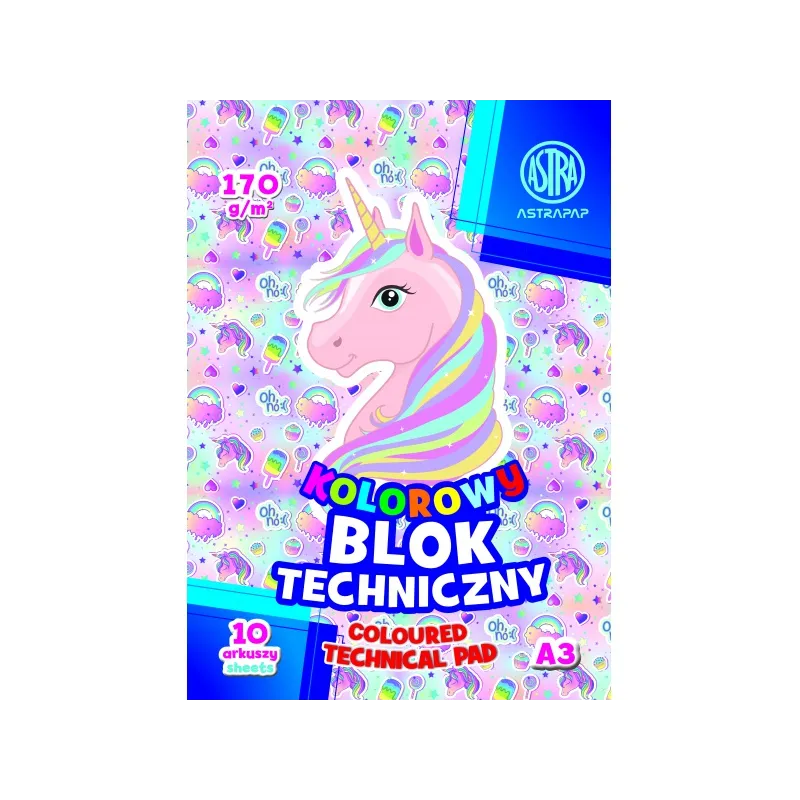 ASTRA barevné papíry A3, 10 listů, 170g/m2, mix motivů, 106021008