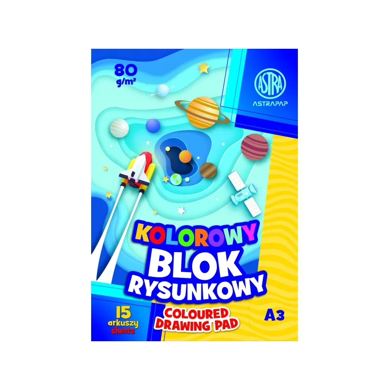 ASTRA barevné papíry A3, 15 listů, 80g/m2, mix motivů, 106021009 ASTRA barevné papíry A3, 15 listů, 80g/m2, mix motivů, 106021009
