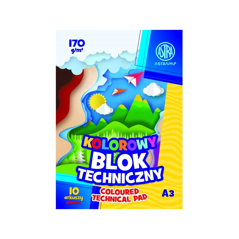 ASTRA barevné papíry A3, 10 listů, 170g/m2, mix motivů, 106021010
