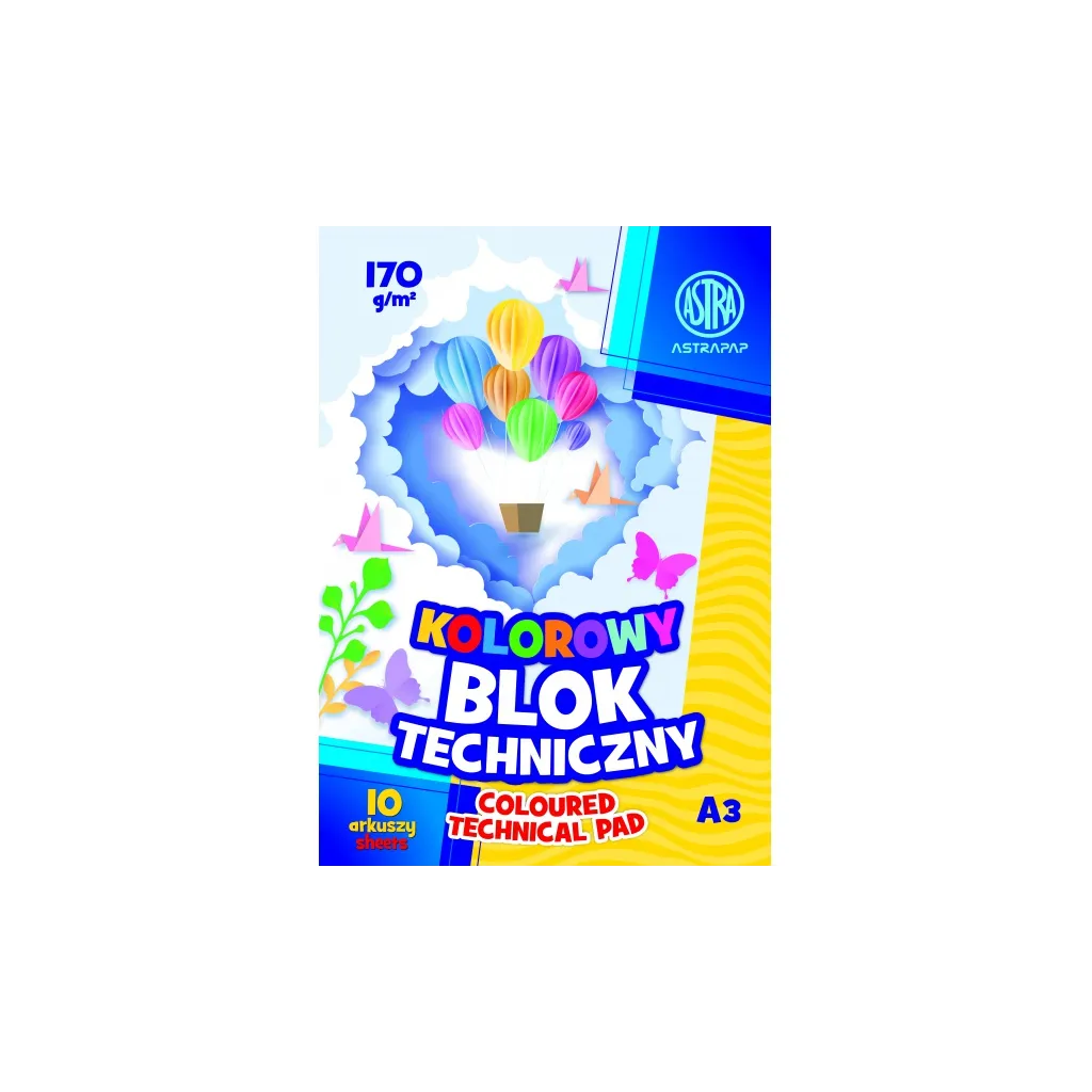 ASTRA barevné papíry A3, 10 listů, 170g/m2, mix motivů, 106021010
