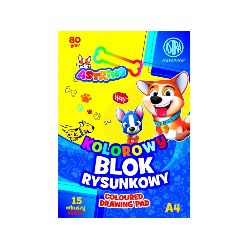 ASTRINO barevné papíry A4, 15 listů, 80g/m2, mix motivů, 106021012 ASTRINO barevné papíry A4, 15 listů, 80g/m2, mix motivů, 106021012