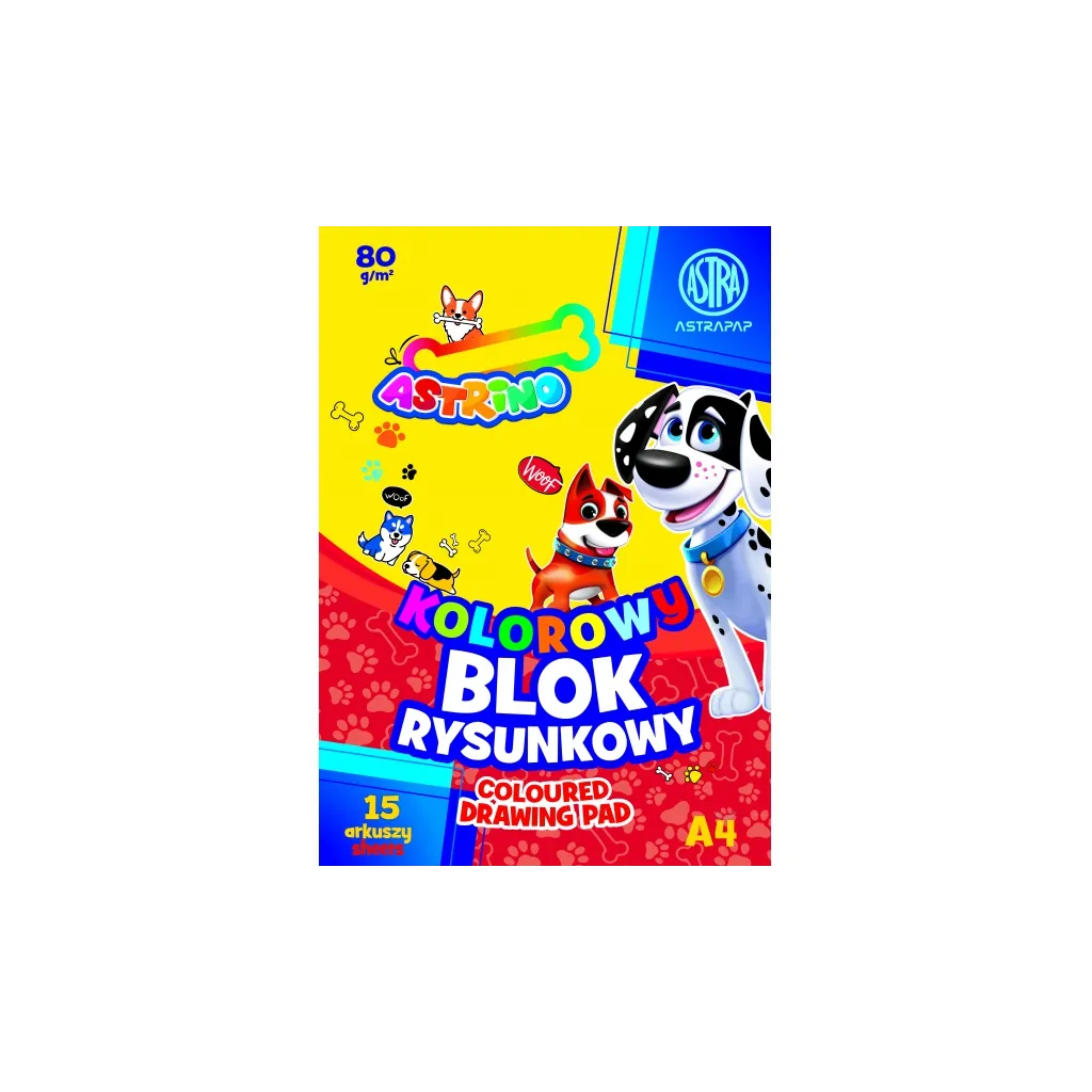 ASTRINO barevné papíry A4, 15 listů, 80g/m2, mix motivů, 106021012