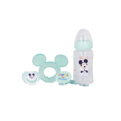 DISNEY BABY 4 dielny darčekový set MICKEY MOUSE (fľaša, hryzátko, cumlík a držiak), 13008 DISNEY BABY 4 dielny darčekový set MICKEY MOUSE (fľaša, hryzátko, cumlík a držiak), 13008