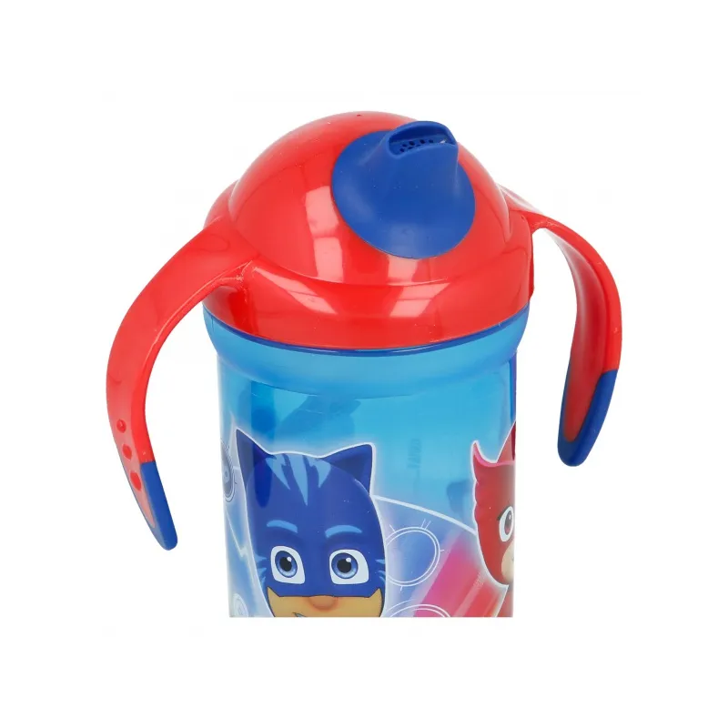 Tréningový hrnček so silikónovým náustkom a svetielkom, PJ MASKS, 300ml, 30140