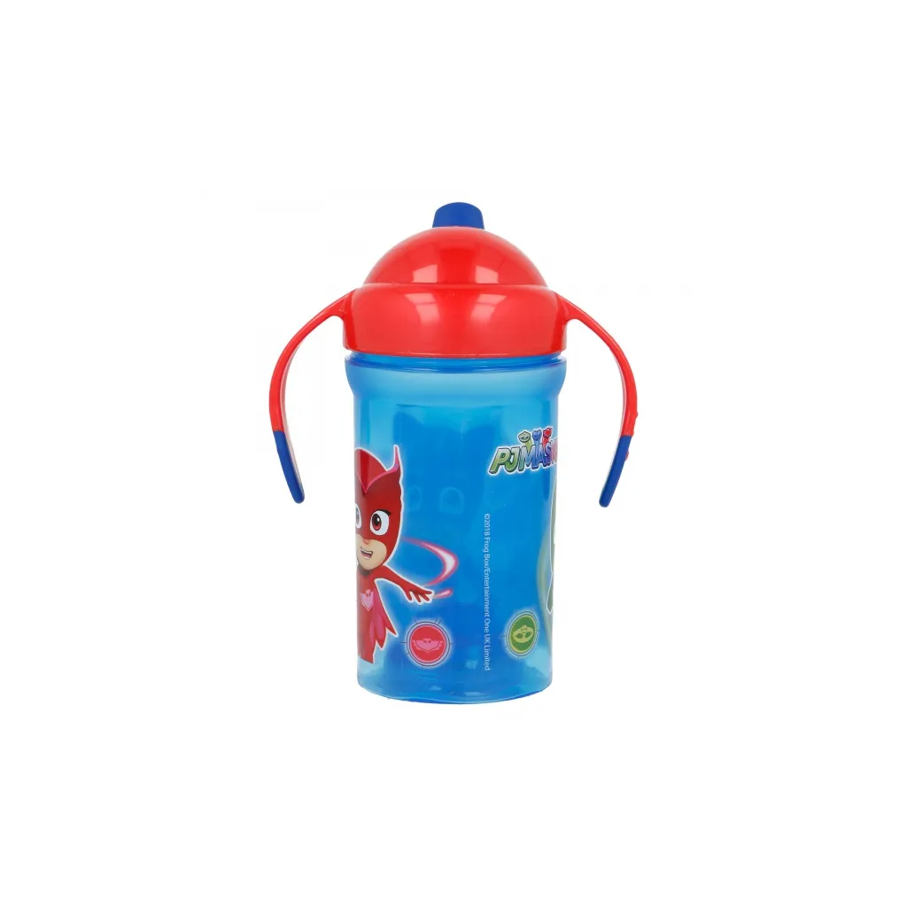 Tréningový hrnček so silikónovým náustkom a svetielkom, PJ MASKS, 300ml, 30140