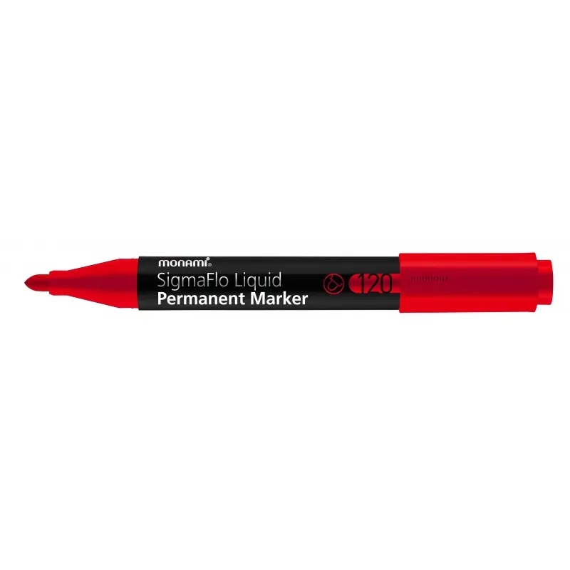 Permanentný popisovač Monami SigmaFlo 120, 1,5mm, Červený Permanentný popisovač Monami SigmaFlo 120, 1,5mm, Červený