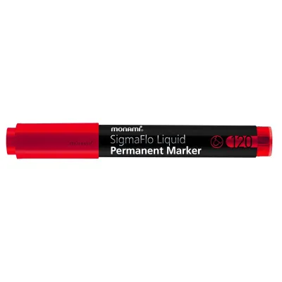Permanentný popisovač Monami SigmaFlo 120, 1,5mm, Červený Permanentný popisovač Monami SigmaFlo 120, 1,5mm, Červený