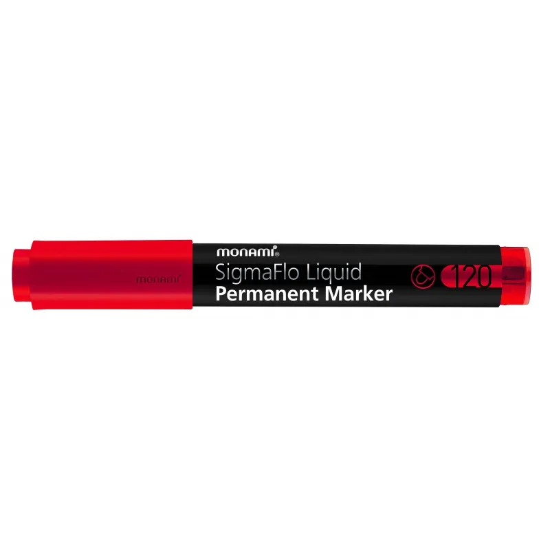 Permanentný popisovač Monami SigmaFlo 120, 1,5mm, Červený Permanentný popisovač Monami SigmaFlo 120, 1,5mm, Červený