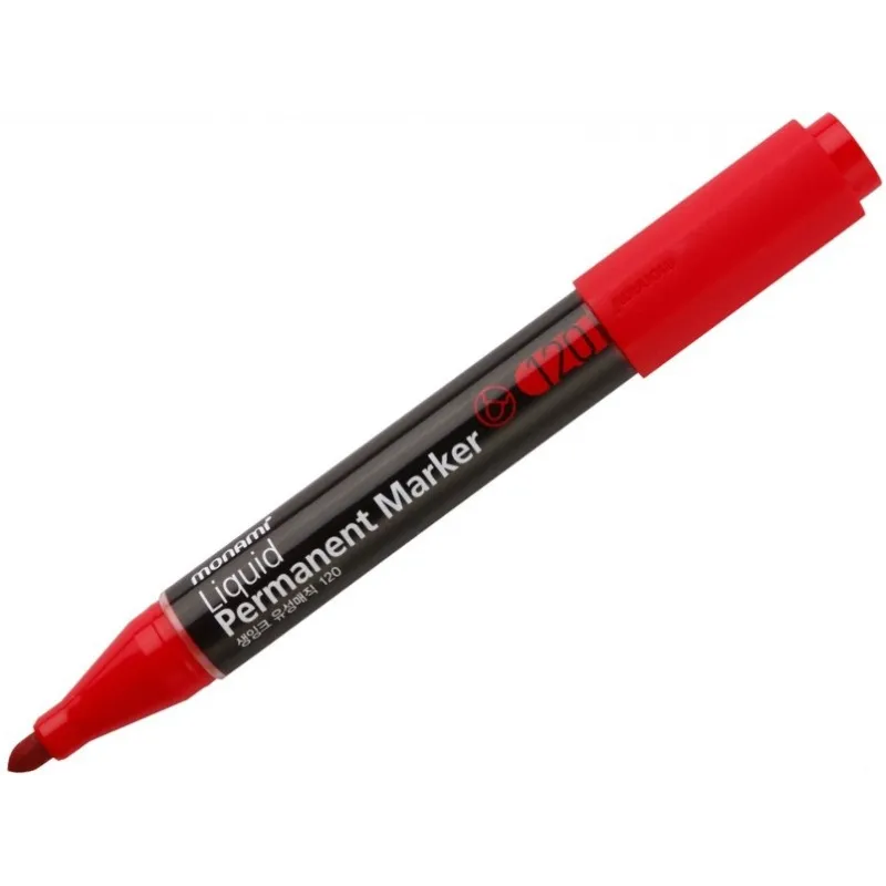 Permanentný popisovač Monami SigmaFlo 120, 1,5mm, Červený Permanentný popisovač Monami SigmaFlo 120, 1,5mm, Červený