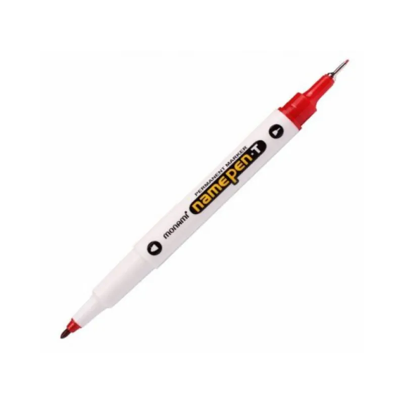 Permanentný univerzálny obojstranný popisovač Monami NAME PEN, Červený Permanentný univerzálny obojstranný popisovač Monami NAME PEN, Červený