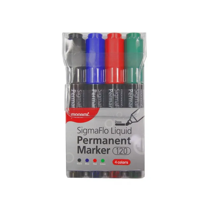 Sada permanentných popisovačov Monami SigmaFlo 120, 1,5mm Sada permanentných popisovačov Monami SigmaFlo 120, 1,5mm
