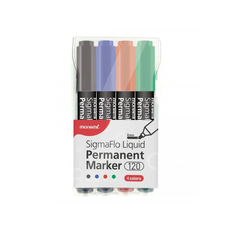 Sada permanentných popisovačov Monami SigmaFlo 120, 1,5mm Sada permanentných popisovačov Monami SigmaFlo 120, 1,5mm