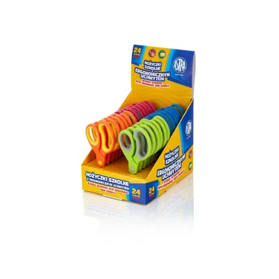 ASTRA Školské ergonomické nožnice pre pravákov 13cm, mix farieb, 407118006 ASTRA Školské ergonomické nožnice pre pravákov 13cm, mix farieb, 407118006
