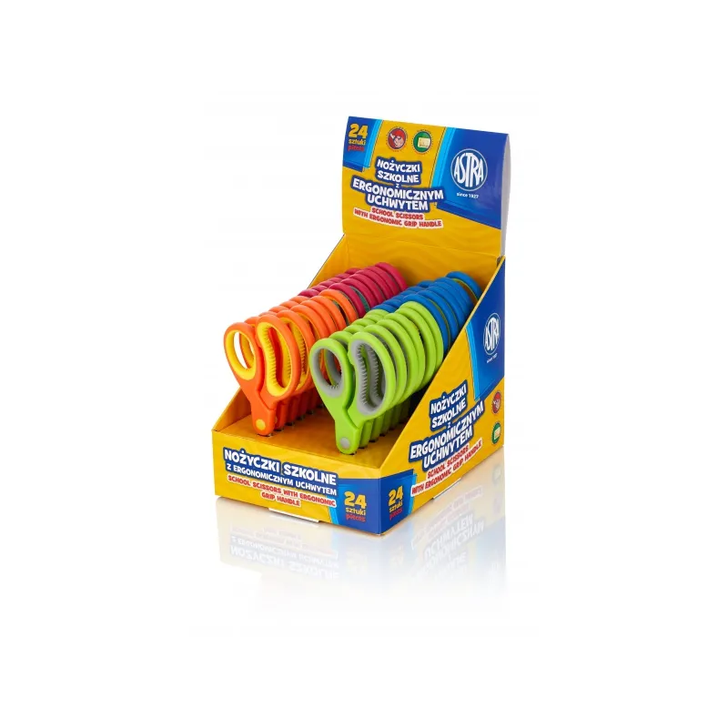 ASTRA Školní ergonomické nůžky pro praváky 13cm, mix barev, 407118006 ASTRA Školní ergonomické nůžky pro praváky 13cm, mix barev, 407118006