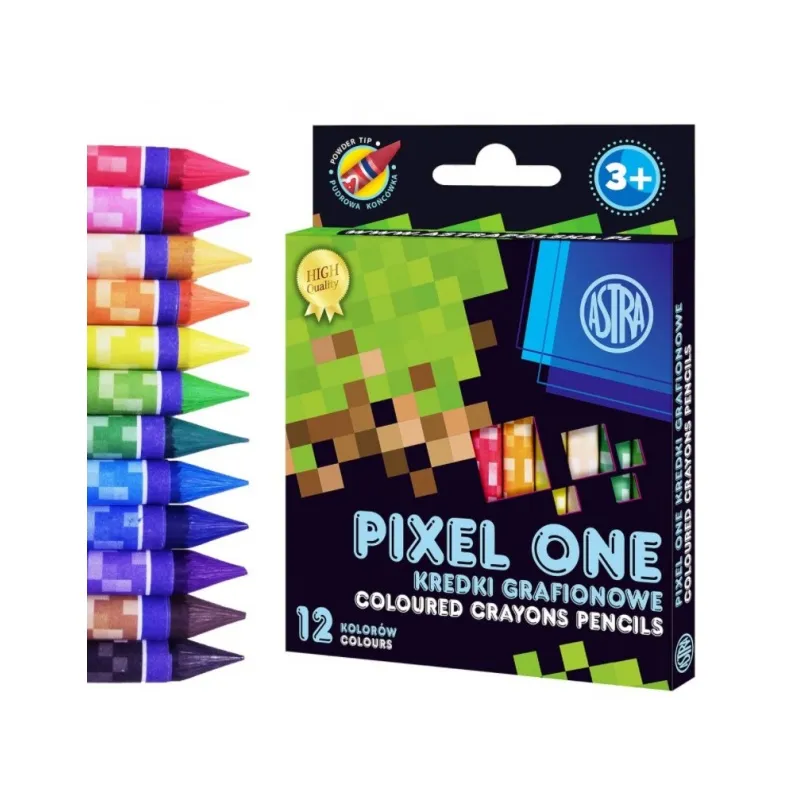 Detské grafitové farbičky bez dreva MINECRAFT Pixel One, sada 12ks, 316121007 Detské grafitové farbičky bez dreva MINECRAFT Pixel One, sada 12ks, 316121007
