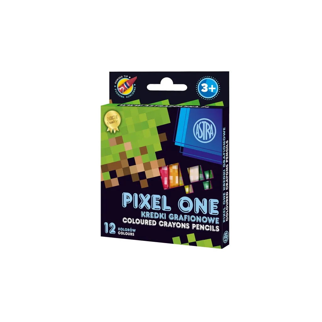 Detské grafitové farbičky Pixel One 12ks – bez dreva, sýte farby, nešpinia