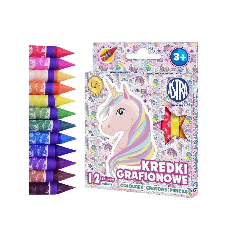 Detské grafitové farbičky bez dreva UNICORN, sada 12ks, 316121009