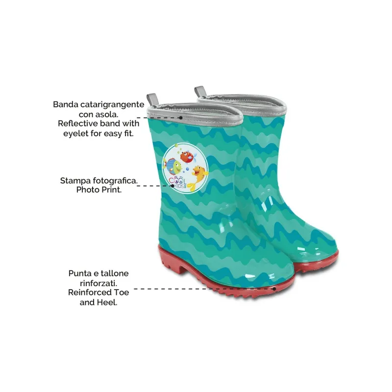 PERLETTI Detské reflexné gumáky COOL KIDS Rybky , 15593