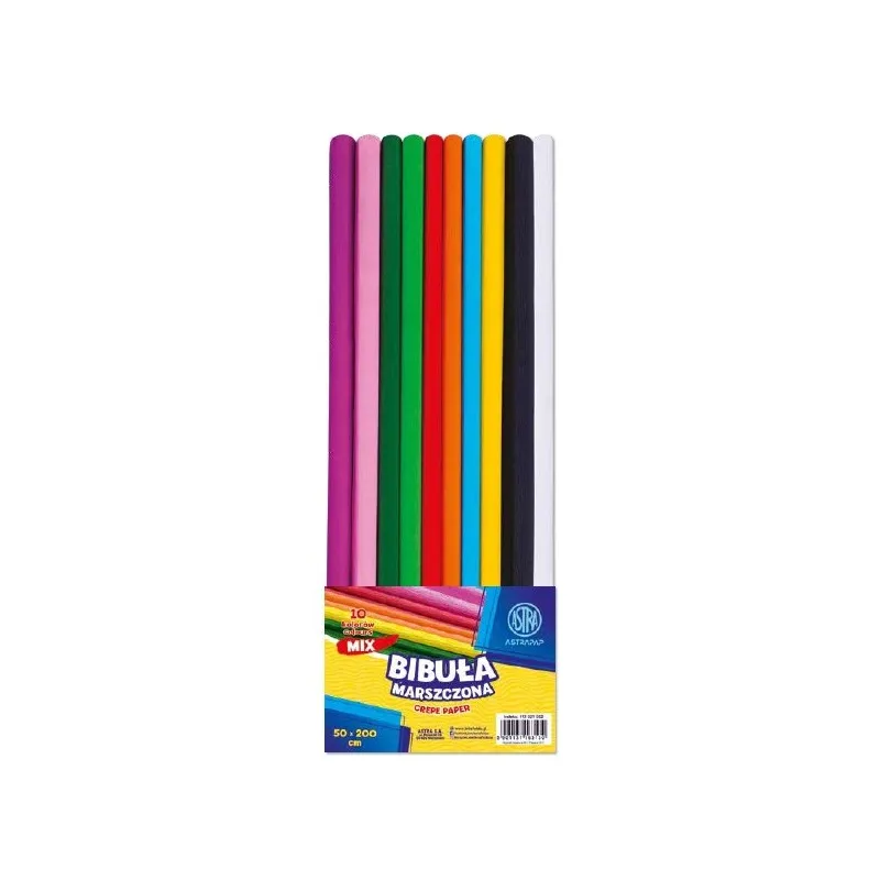 ASTRAPAP Papier krepový, 200 x 50cm, 10 ks, mix farieb, 113021032 ASTRAPAP Papier krepový, 200 x 50cm, 10 ks, mix farieb, 113021032