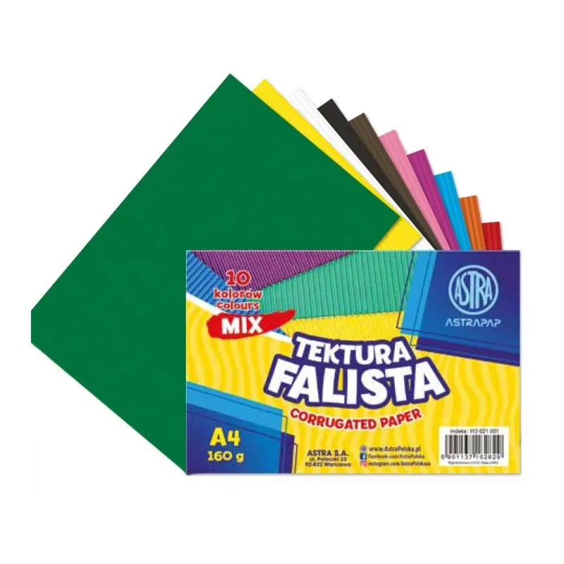 ASTRAPAP Vlnitý papír / lepenka, A4, 10 ks, mix barev, 113021001 ASTRAPAP Vlnitý papír / lepenka, A4, 10 ks, mix barev, 113021001