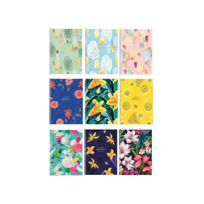 SHKOLYARYK Designový blok se spirálou A5, 96 listů, čtverečkovaný, mix motivů, 104020035