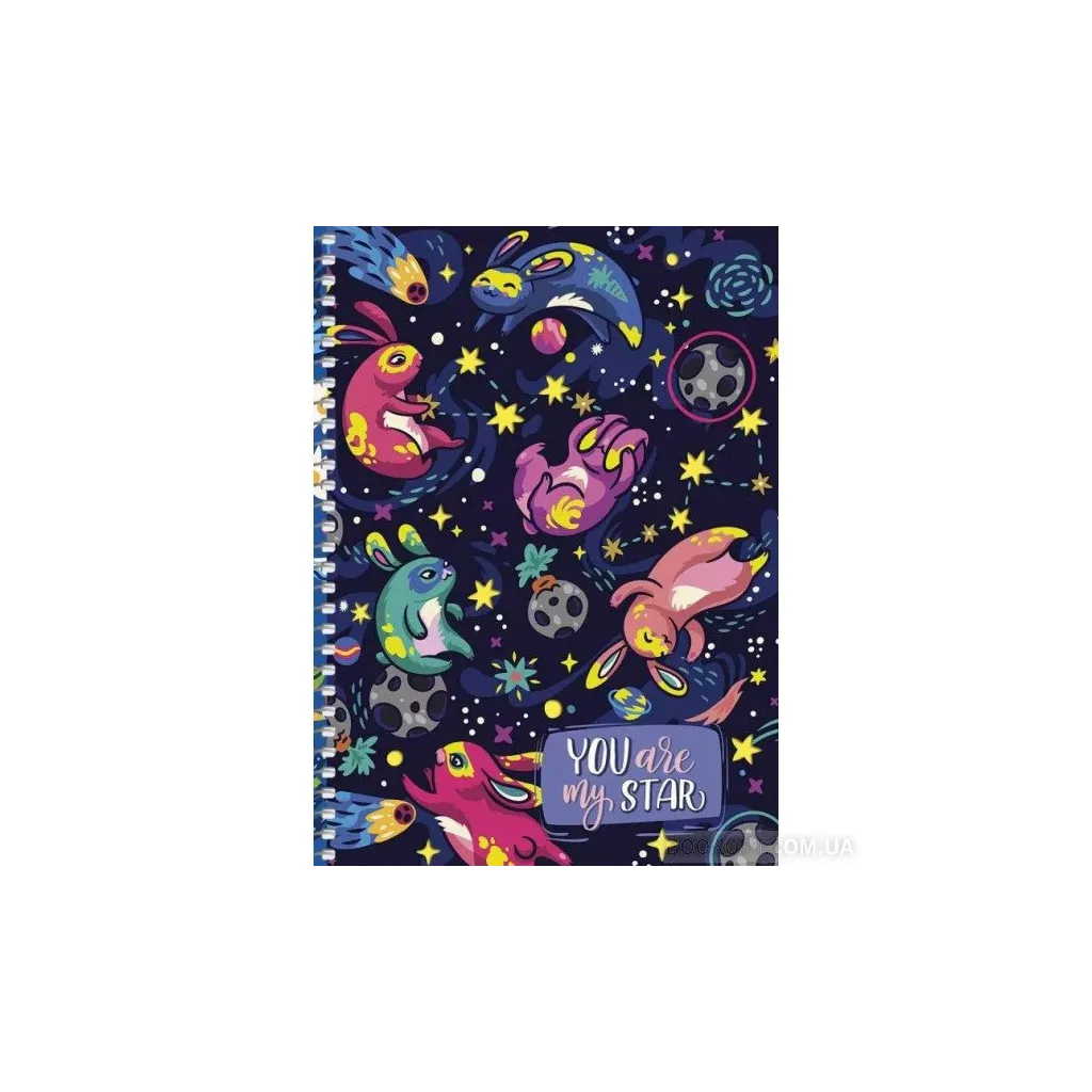 SHKOLYARYK Designový blok se spirálou A5, 80 listů, čtverečkovaný, mix motivů, 104021032