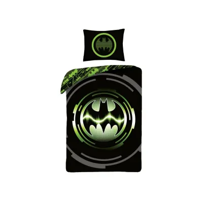 HALANTEX Oboustranné bavlněné povlečení BATMAN, 140/200+70/90, BM-2068BL