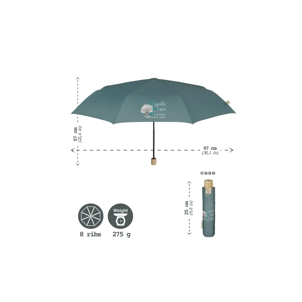 PERLETTI GREEN Dámský skládací deštník / cihlová červená, 19110