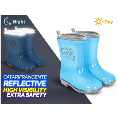 PERLETTI Dětské reflexní holínky COOL KIDS Blue, 15541 PERLETTI Dětské reflexní holínky COOL KIDS Blue, 15541