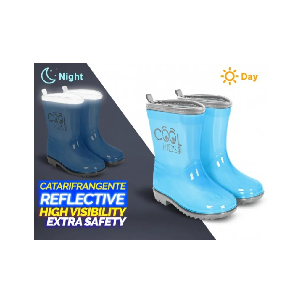 Detské reflexné gumáky Perletti Cool Kids Blue