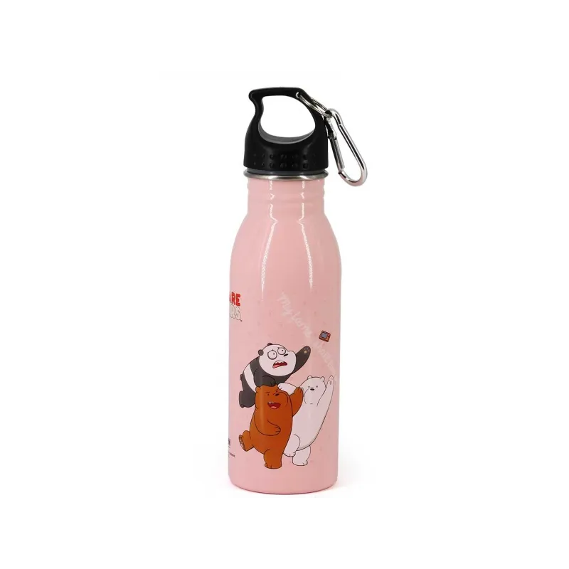 ALU fľaša s karabínou WE BARE BEARS, 500ml, 32696