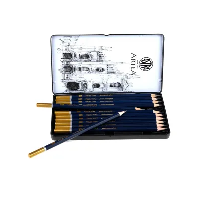 ARTEA Umelecké skicovacie ceruzky v plechovej krabičke, sada 12ks, 8B - 3H, 206120013