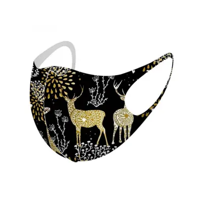 Neoprenová rouška pro dospělé CHRISTMAS Gold