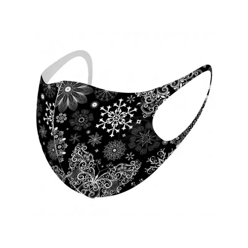 Neoprénové rúško pre dospelých CHRISTMAS Black Neoprénové rúško pre dospelých CHRISTMAS Black