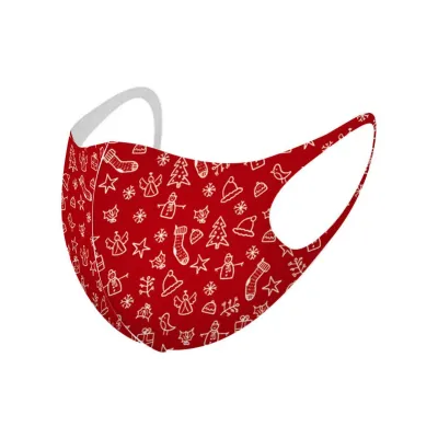 Neoprenová rouška pro dospělé CHRISTMAS Red