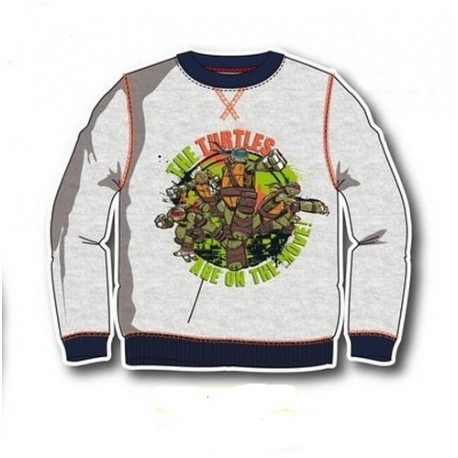 Chlapčenská bavlnená mikina NINJA KORYTNAČKY sivá (OE1302) - 3 roky (98cm)