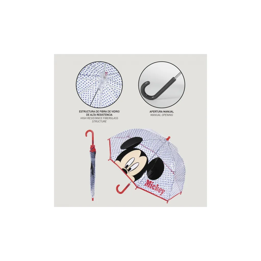 Dětský deštník MICKEY MOUSE Transparent, 2400000617