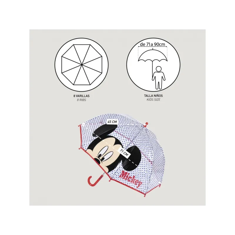 Detský dáždnik MICKEY MOUSE Transparent, 2400000617 Detský dáždnik MICKEY MOUSE Transparent, 2400000617