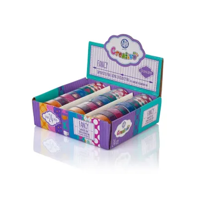 CREATIVO Dekorační washi páska 15 mm x 10 m, mix motivů FANCY, 421118002 CREATIVO Dekorační washi páska 15 mm x 10 m, mix motivů FANCY, 421118002