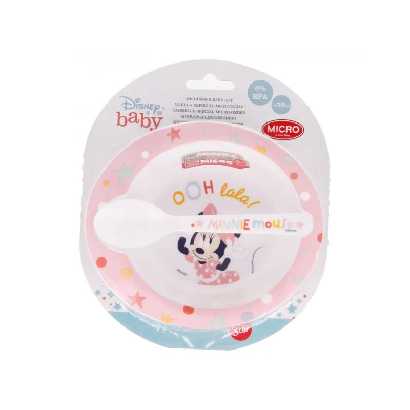 Detský plastový riad 2ks, MINNIE MOUSE Baby, miska, lyžička, 13178 Detský plastový riad 2ks, MINNIE MOUSE Baby, miska, lyžička, 13178