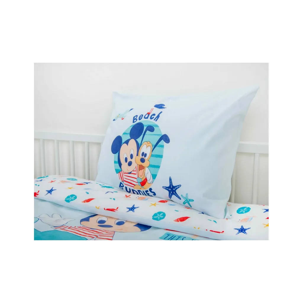 HERDING GREEN Dětské bavlněné povlečení do postýlky MICKEY MOUSE, 100/135+40/60