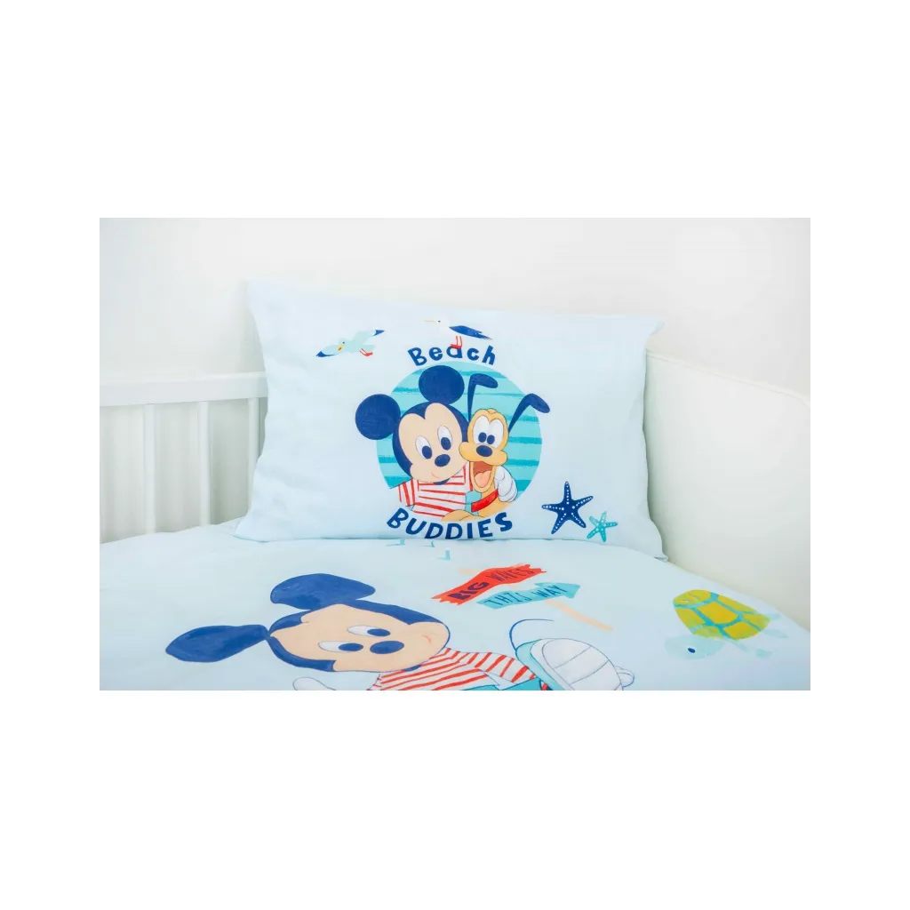 HERDING GREEN Dětské bavlněné povlečení do postýlky MICKEY MOUSE, 100/135+40/60
