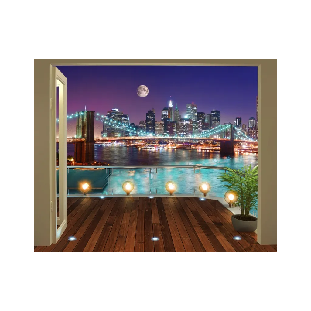 Walltastic, Dekoračná fototapeta 243 x 304cm Brooklyn Bridge, 43626
